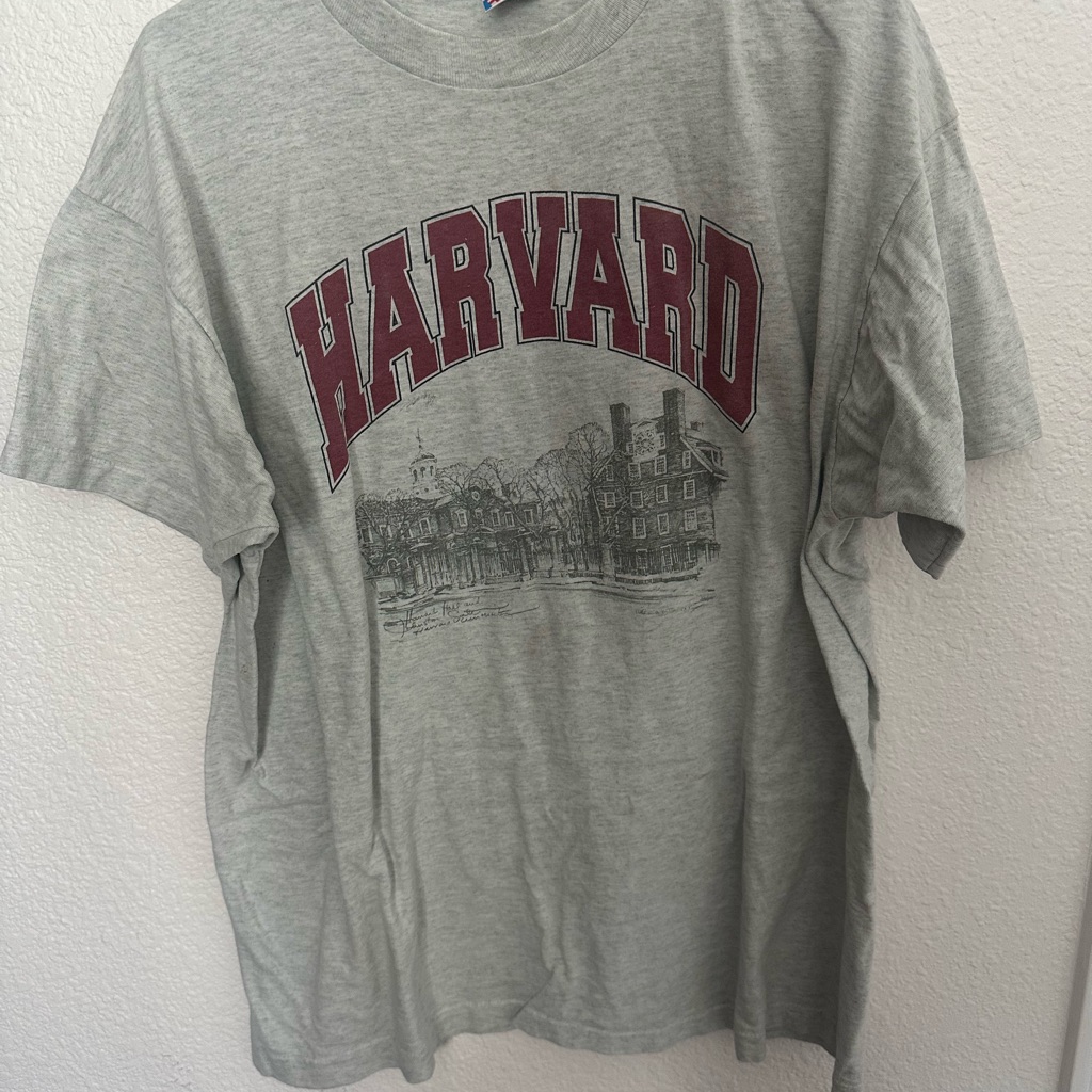 Rare Vintage Harvard Yard Tshirt Single Stitch Fruit Of The Loom Sz Xl